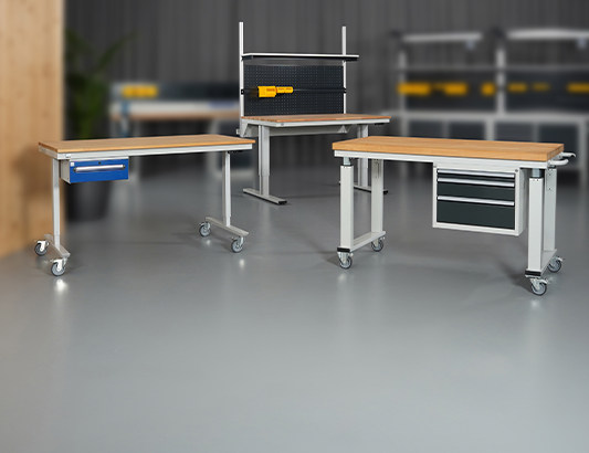 Elektrisch höhenverstellbare Arbeitsplätze